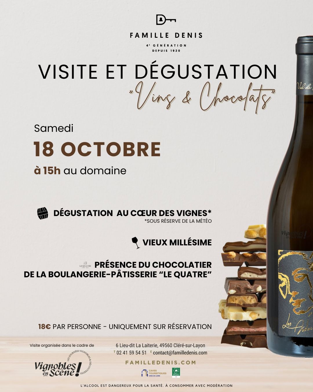 Vivez une dégustation vins et chocolats au cœur des vignes avec Famille Denis Famille Denis